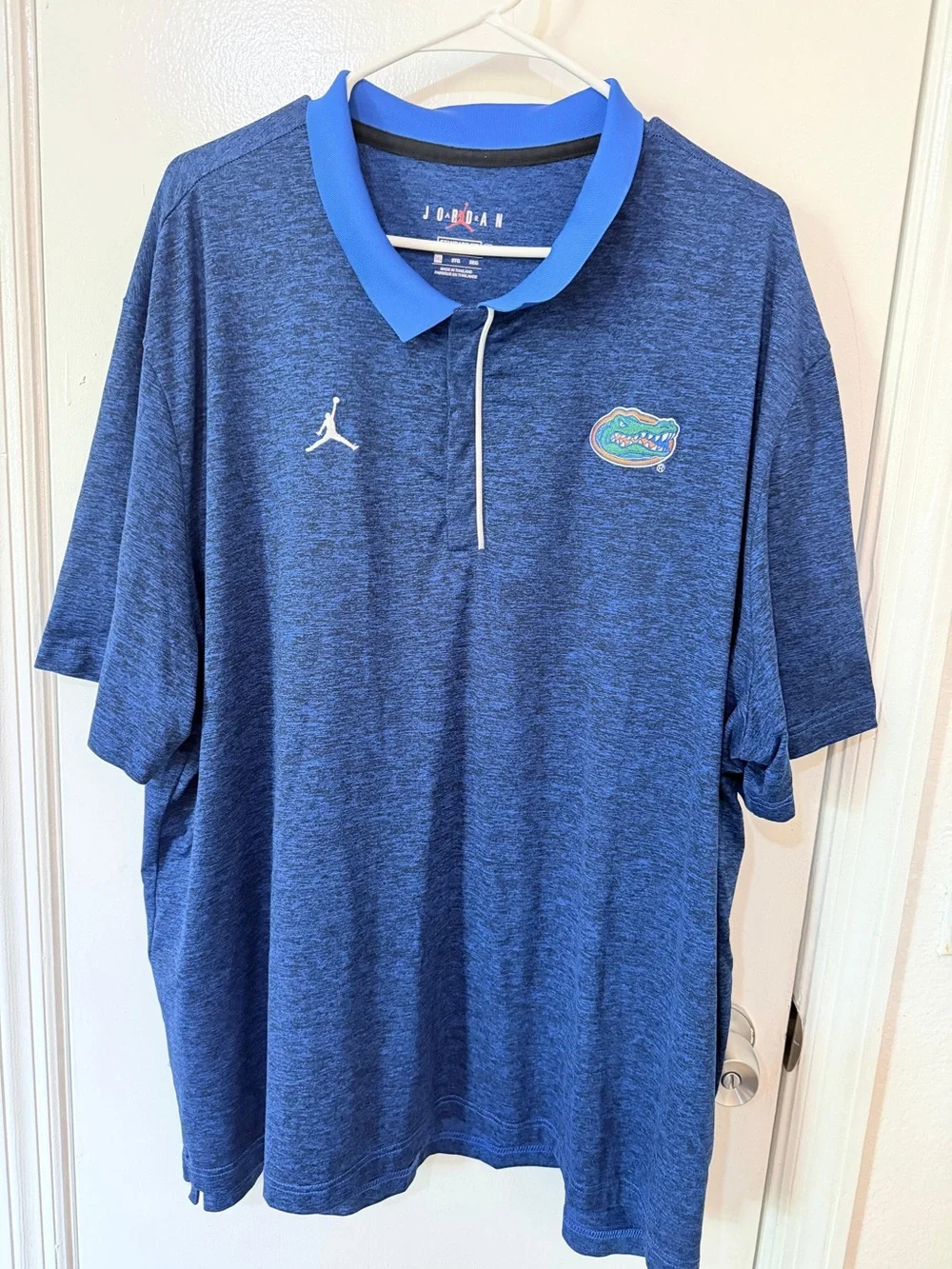 Jordan Men’s Heather Royal Blue Polo with Contrast Collar